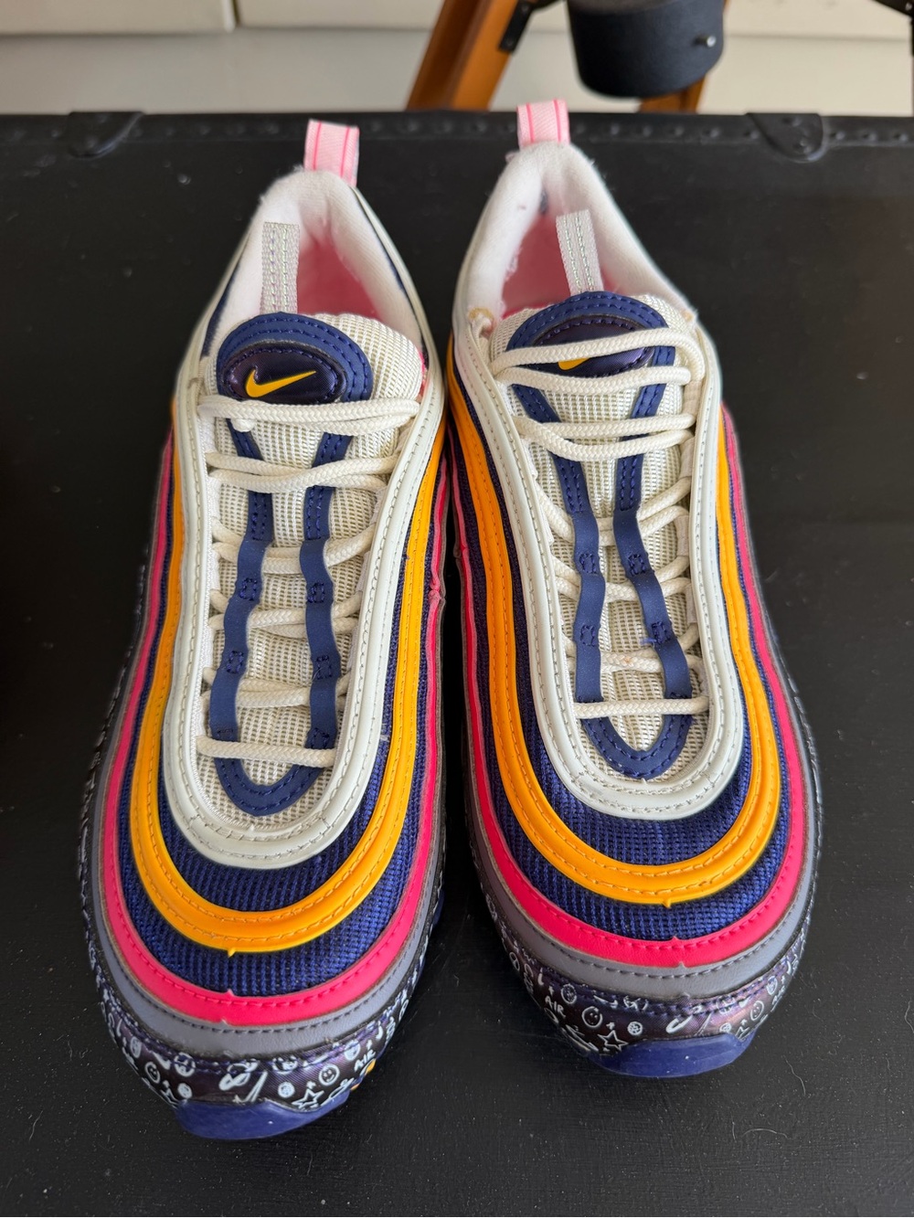 Nike Youth/Womens Multicolor Layered Stripe Sneakers - Airmax
